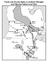 Faults and Gravity Highs in southern Michigan and Adjacent Indiana and Ohio